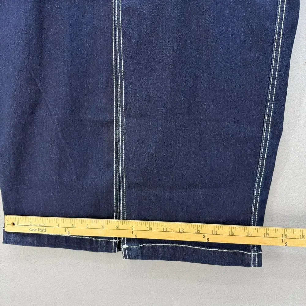 True Religion Denim Cargo Maxi Skirt Women's 27 (4) Dark Blue Preppy Utility Y2K - Picture 13 of 13